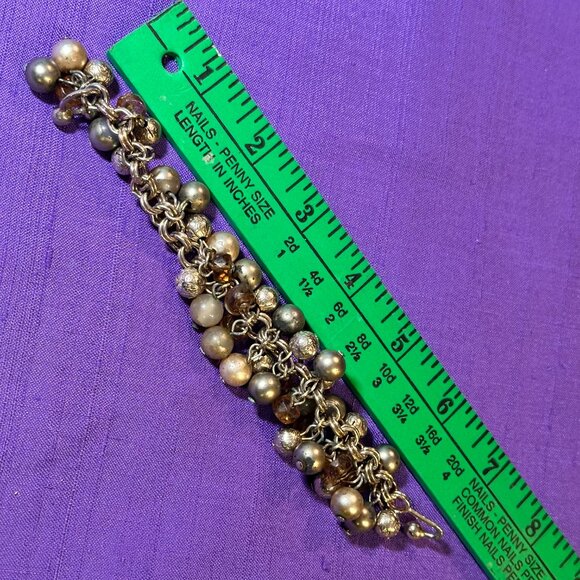 Vintage Flirty Bead & Faux Pearl Cha Cha Bracelet - Picture 2 of 5